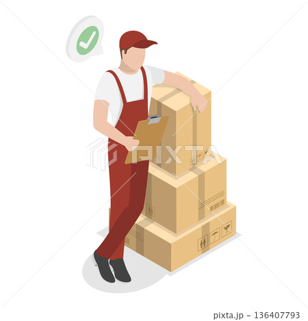 3D Isometric Flat Illustration of Delivery Service. Item 4 3D Isometric Flat Illustration of Delivery Service. Item 4 136407793