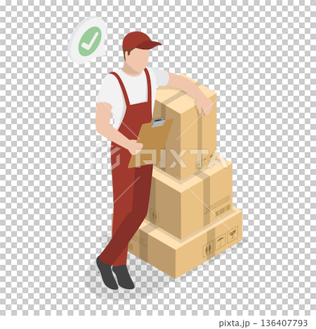 3D Isometric Flat Illustration of Delivery Service. Item 4 3D Isometric Flat Illustration of Delivery Service. Item 4 136407793
