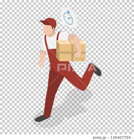 3D Isometric Flat  Illustration of Delivery Service. Item 3 136407794