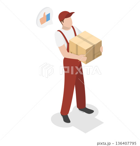 3D Isometric Flat  Illustration of Delivery Service. Item 2 136407795