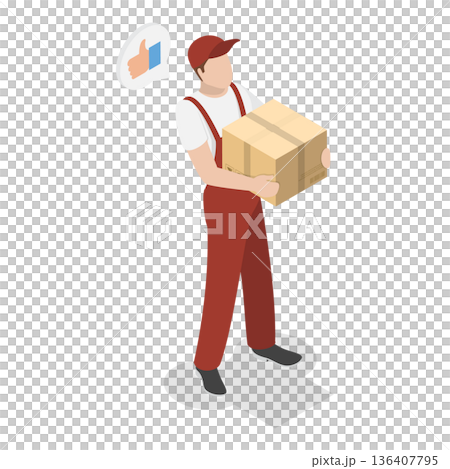3D Isometric Flat  Illustration of Delivery Service. Item 2 136407795