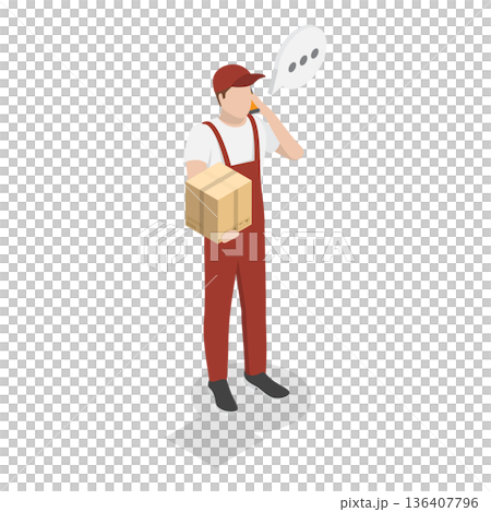 3D Isometric Flat  Illustration of Delivery Service. Item 1 136407796