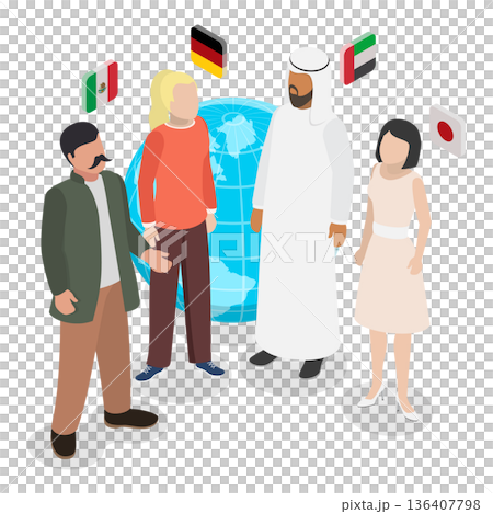 3D Isometric Flat Illustration of Human Diversity. Item 2 3D Isometric Flat Illustration of Human Diversity. Item 2 136407798