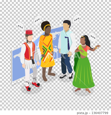 3D Isometric Flat Illustration of Human Diversity. Item 1 3D Isometric Flat Illustration of Human Diversity. Item 1 136407799