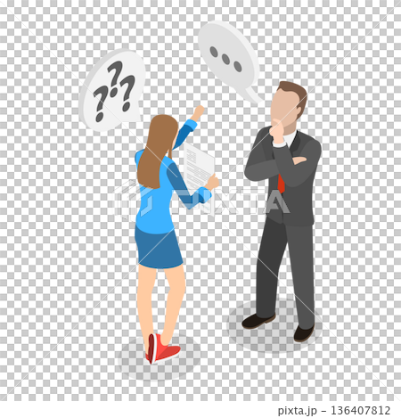 3D Isometric Flat  Illustration of Layoff, Staff Reduction. Item 2 136407812