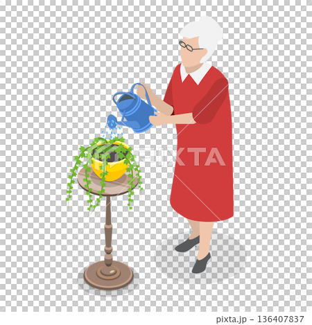 3D Isometric Flat  Illustration of Leisure Fun. Item 1 136407837