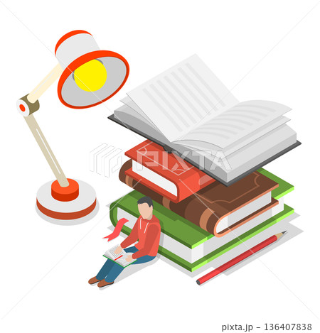 3D Isometric Flat  Illustration of Education Set. Item 3 136407838