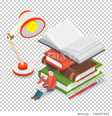 3D Isometric Flat  Illustration of Education Set. Item 3 136407838