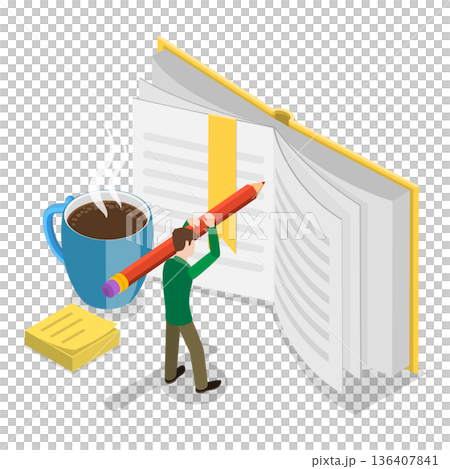 3D Isometric Flat  Illustration of Education Set. Item 1 136407841