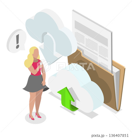 3D Isometric Flat Illustration of Computing Online Services. Item 2 3D Isometric Flat Illustration of Computing Online Services. Item 2 136407851