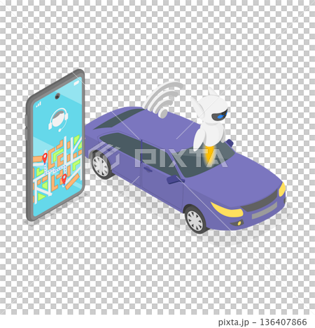 3D Isometric Flat  Illustration of Artificial Intelligence Tech. Item 3 136407866