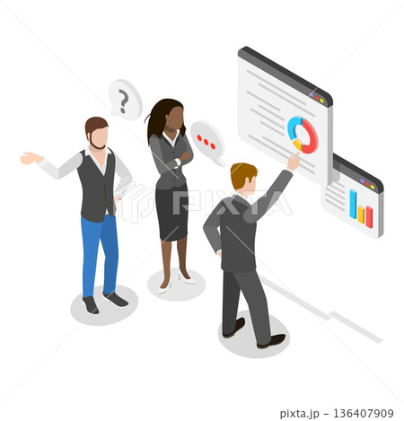 3D Isometric Flat  Illustration of MBA. Item 2 136407909