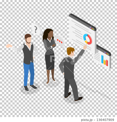 3D Isometric Flat  Illustration of MBA. Item 2 136407909