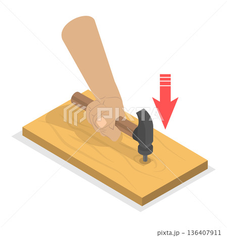 3D Isometric Flat Illustration of Physics Experiment. Item 3 3D Isometric Flat Illustration of Physics Experiment. Item 3 136407911