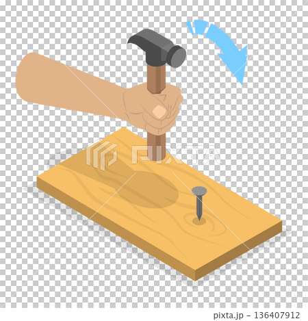 3D Isometric Flat Illustration of Physics Experiment. Item 2 3D Isometric Flat Illustration of Physics Experiment. Item 2 136407912