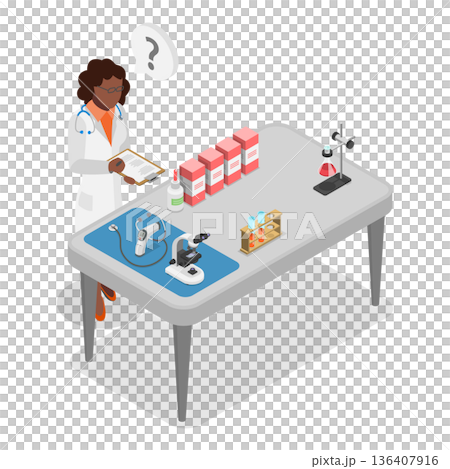 3D Isometric Flat  Illustration of Distribution of Pharm Products. Item 1 136407916