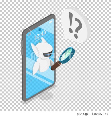 3D Isometric Flat Illustration of AI Search. Item 1 3D Isometric Flat Illustration of AI Search. Item 1 136407935