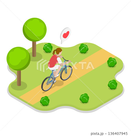 3D Isometric Flat Illustration of Outdoor Adventures. Item 3 3D Isometric Flat Illustration of Outdoor Adventures. Item 3 136407945
