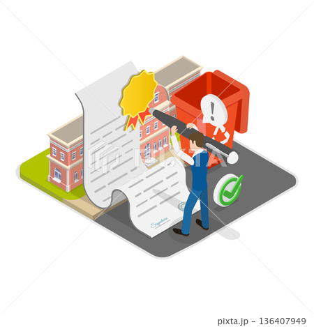 3D Isometric Flat Illustration of Garbage Collection and Sorting. Item 2 3D Isometric Flat Illustration of Garbage Collection and Sorting. Item 2 136407949