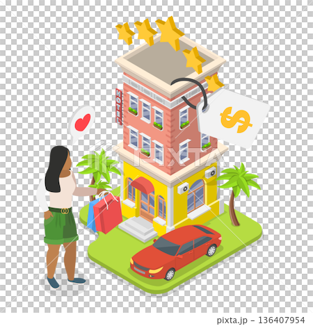 3D Isometric Flat Illustration of Planning Trip, Journey or Tour. Item 3 3D Isometric Flat Illustration of Planning Trip, Journey or Tour. Item 3 136407954
