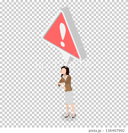 3D Isometric Flat  Illustration of Problem in Work Communication. Item 1 136407992