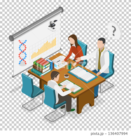 3D Isometric Flat  Illustration of Medical Laboratory. Item 2 136407994