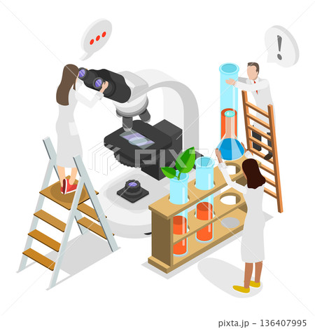 3D Isometric Flat Illustration of Medical Laboratory. Item 1 3D Isometric Flat Illustration of Medical Laboratory. Item 1 136407995