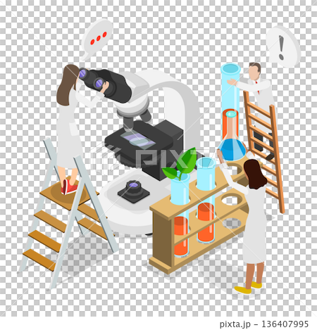 3D Isometric Flat Illustration of Medical Laboratory. Item 1 3D Isometric Flat Illustration of Medical Laboratory. Item 1 136407995