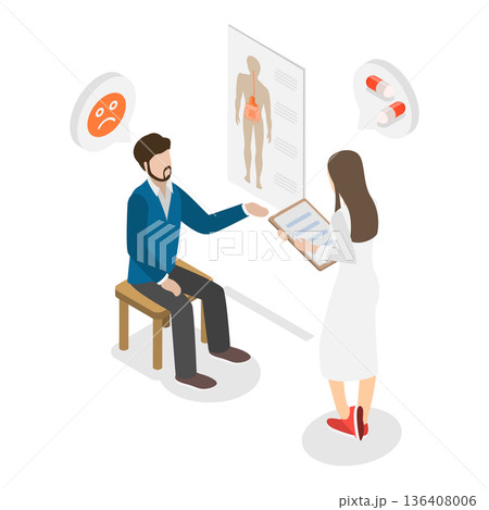 3D Isometric Flat Illustration of Gastroenterology. Item 2 3D Isometric Flat Illustration of Gastroenterology. Item 2 136408006