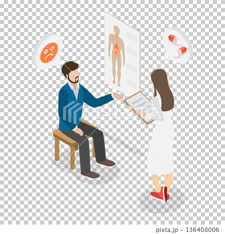 3D Isometric Flat  Illustration of Gastroenterology. Item 2 136408006