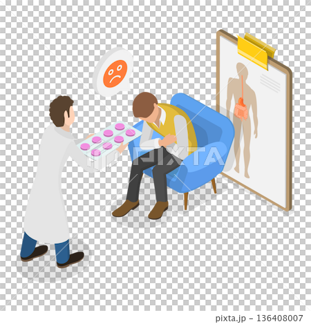 3D Isometric Flat Illustration of Gastroenterology. Item 1 3D Isometric Flat Illustration of Gastroenterology. Item 1 136408007