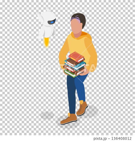 3D Isometric Flat Illustration of Learning and AI Technologies. Item 4 3D Isometric Flat Illustration of Learning and AI Technologies. Item 4 136408012