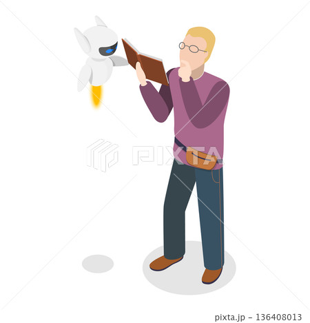 3D Isometric Flat Illustration of Learning and AI Technologies. Item 3 3D Isometric Flat Illustration of Learning and AI Technologies. Item 3 136408013