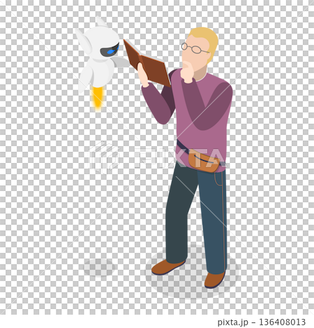 3D Isometric Flat Illustration of Learning and AI Technologies. Item 3 3D Isometric Flat Illustration of Learning and AI Technologies. Item 3 136408013