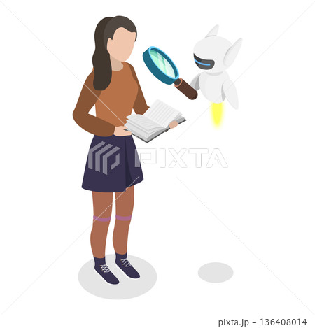 3D Isometric Flat Illustration of Learning and AI Technologies. Item 2 3D Isometric Flat Illustration of Learning and AI Technologies. Item 2 136408014