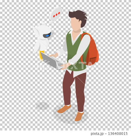 3D Isometric Flat Illustration of Learning and AI Technologies. Item 1 3D Isometric Flat Illustration of Learning and AI Technologies. Item 1 136408015