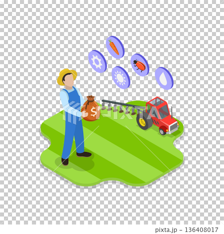 3D Isometric Flat Illustration of Agricultural Loan. Item 2 3D Isometric Flat Illustration of Agricultural Loan. Item 2 136408017