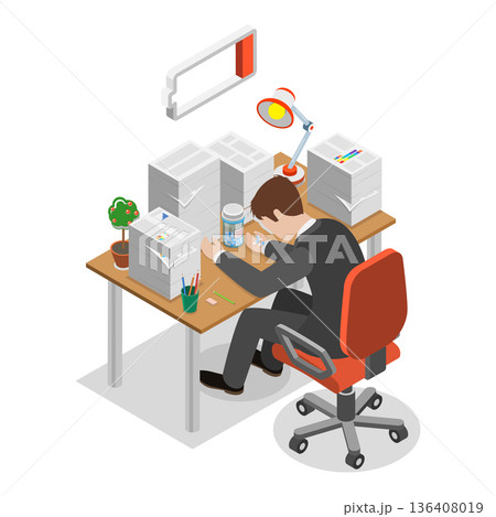 3D Isometric Flat  Illustration of Emergency Psychiatry. Item 3 136408019