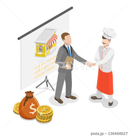 3D Isometric Flat Illustration of Real Estate Brokerage Firm. Item 1 3D Isometric Flat Illustration of Real Estate Brokerage Firm. Item 1 136408027