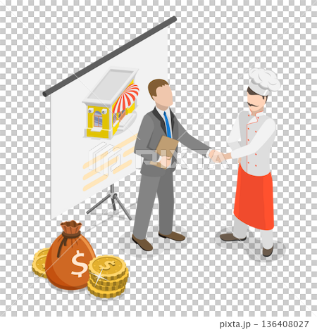 3D Isometric Flat Illustration of Real Estate Brokerage Firm. Item 1 3D Isometric Flat Illustration of Real Estate Brokerage Firm. Item 1 136408027