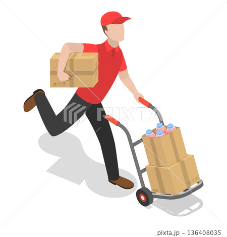 3D Isometric Flat  Illustration of Producing of Soft Drinks. Item 2 136408035