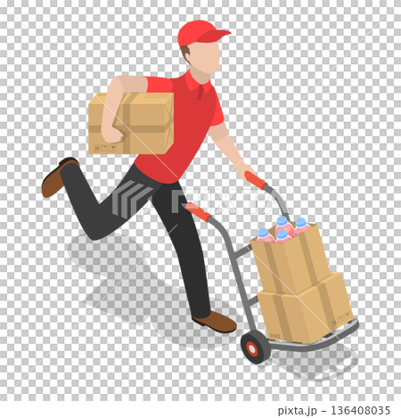 3D Isometric Flat  Illustration of Producing of Soft Drinks. Item 2 136408035