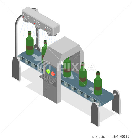 3D Isometric Flat Illustration of Production of Olive Oil. Item 3 3D Isometric Flat Illustration of Production of Olive Oil. Item 3 136408037