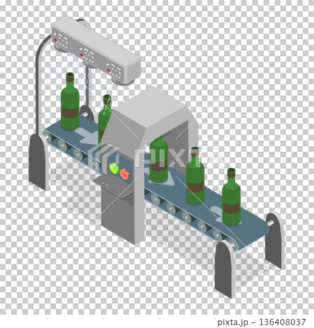 3D Isometric Flat Illustration of Production of Olive Oil. Item 3 3D Isometric Flat Illustration of Production of Olive Oil. Item 3 136408037