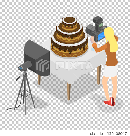 3D Isometric Flat Illustration of Professional Photographer. Item 2 3D Isometric Flat Illustration of Professional Photographer. Item 2 136408047
