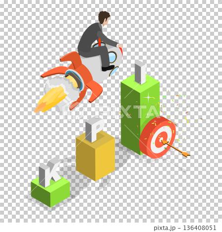 3D Isometric Flat  Illustration of Data Analisis and Statistics. Item 1 136408051