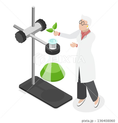 3D Isometric Flat Set of Scientific Women. Item 3 3D Isometric Flat Set of Scientific Women. Item 3 136408060