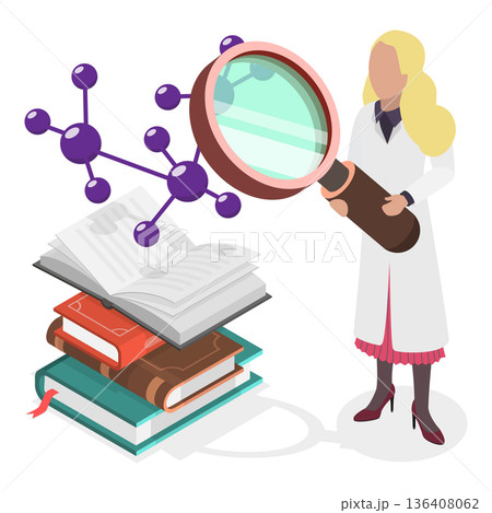 3D Isometric Flat Set of Scientific Women. Item 1 3D Isometric Flat Set of Scientific Women. Item 1 136408062