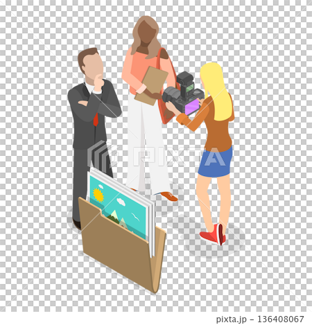 3D Isometric Flat Illustration of Multimedia Content Production. Item 2 3D Isometric Flat Illustration of Multimedia Content Production. Item 2 136408067