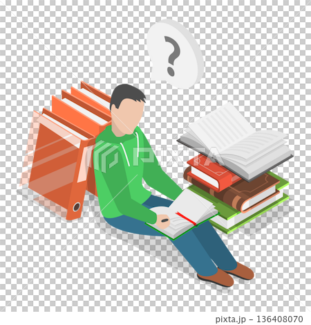 3D Isometric Flat  Illustration of Document Online Editing. Item 2 136408070